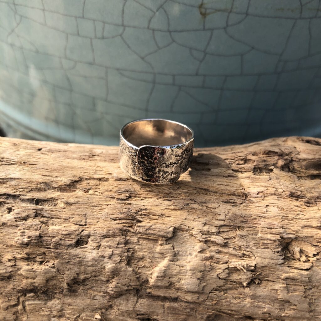 Silver Rock & Ore Wrap Ring