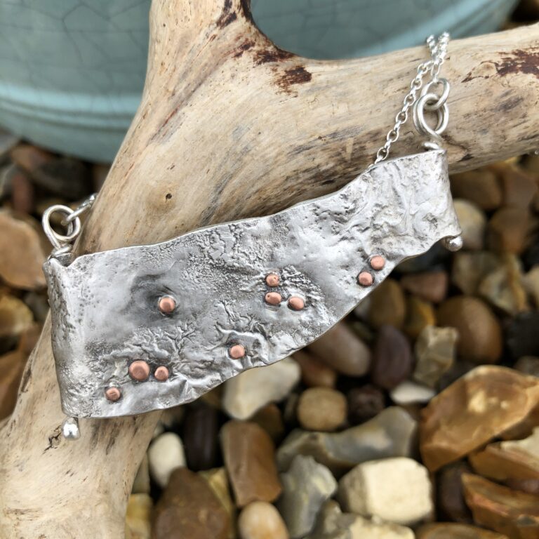 Silver & Copper Seascape Necklace